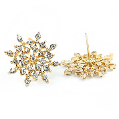 鋯石雪花鑲鑽耳釘