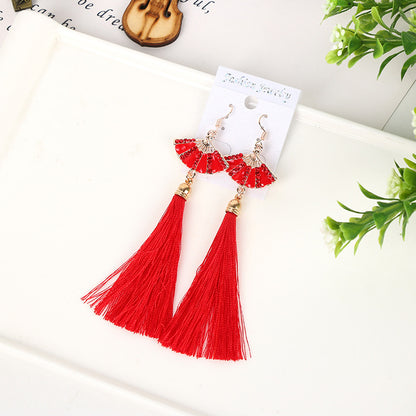 紅色古典流蘇復古耳環－6雙魚款細節｜https://igowo.tw/