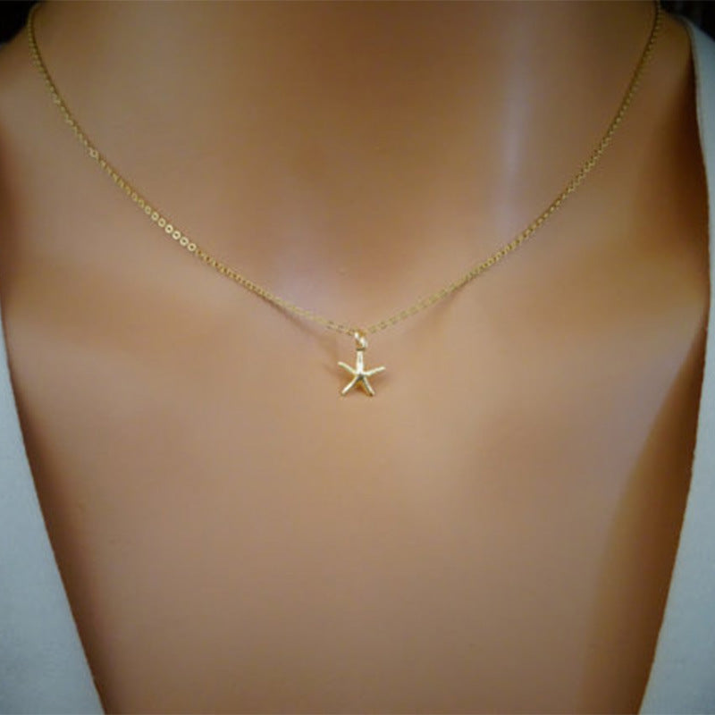 金屬星星墜飾簡約項鍊－商品主圖｜https://igowo.tw/