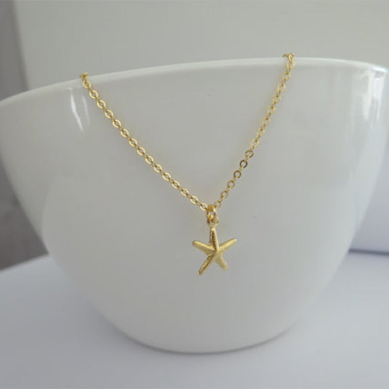 金屬星星墜飾簡約項鍊－銀色款實拍｜https://igowo.tw/