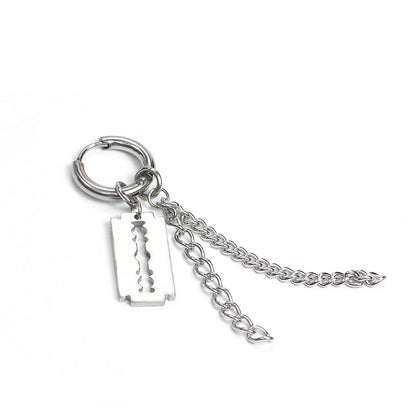 不鏽鋼十字流蘇耳釘－第二視角實拍｜https://igowo.tw/