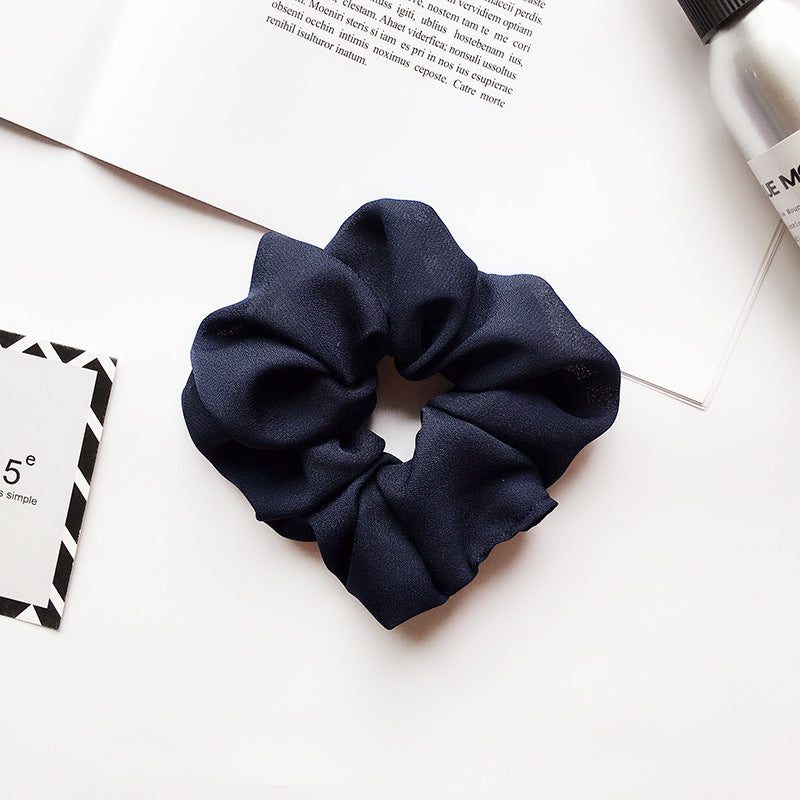 大腸圈簡約髮圈－雪紡雪牙色款細節｜https://igowo.tw/