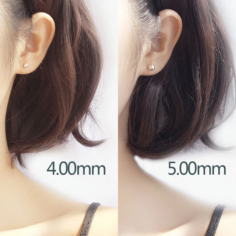 S925 純銀韓版耳釘女男迷你銀色圓珠養耳骨釘銀飾