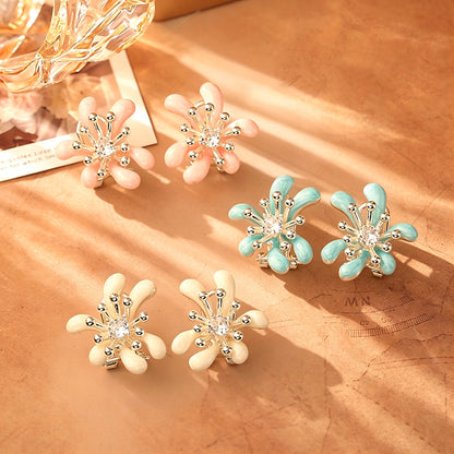 彩色琺瑯雛菊耳釘－商品主圖｜https://igowo.tw/