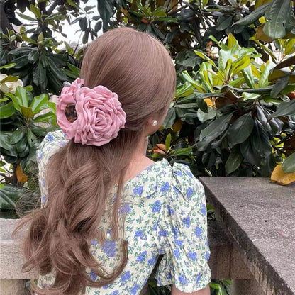 布藝花朵抓夾小清新甜美精致少女后腦勺鯊魚夾側邊網紅度假風發飾