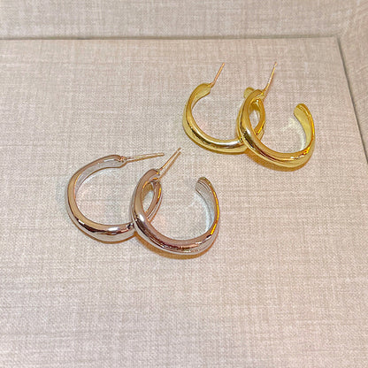 韓系C形金屬素圈耳環