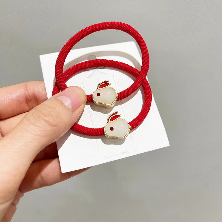 紅色兔子兩用髮圈－細節特寫5｜https://igowo.tw/