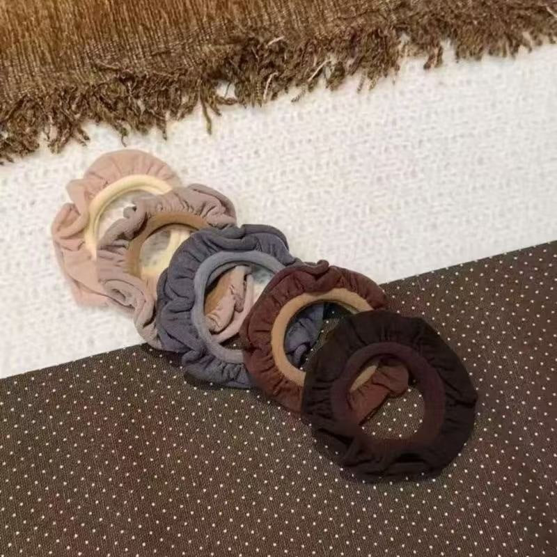 繽紛彈力繩髮圈－復古色【5根裝】款細節1｜https://igowo.tw/