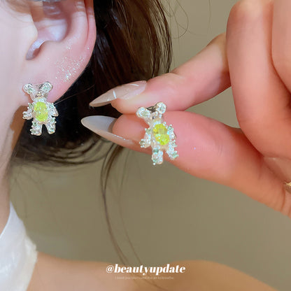 韓系甜美青蘋果串珠項鏈耳環套裝小清新森系少女心配飾ins風飾品