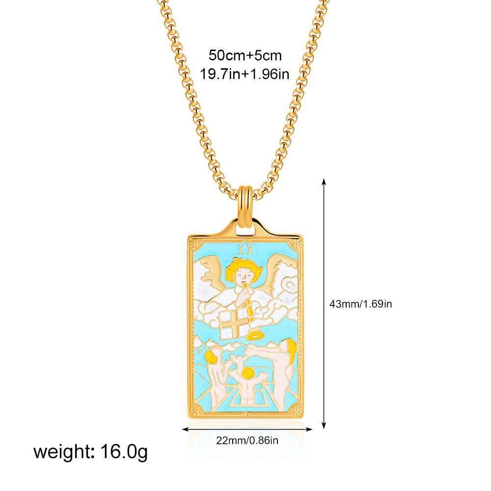 彩色星星方形墜飾項鍊－細節特寫10｜https://igowo.tw/
