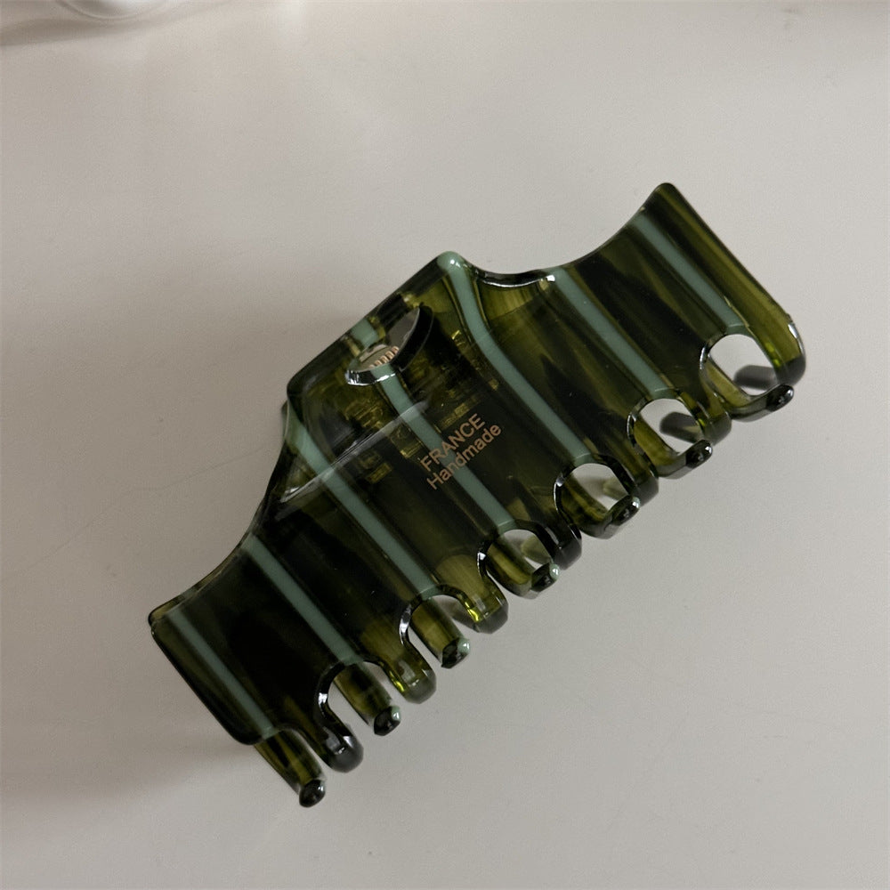 醋酸板材格紋鯊魚夾