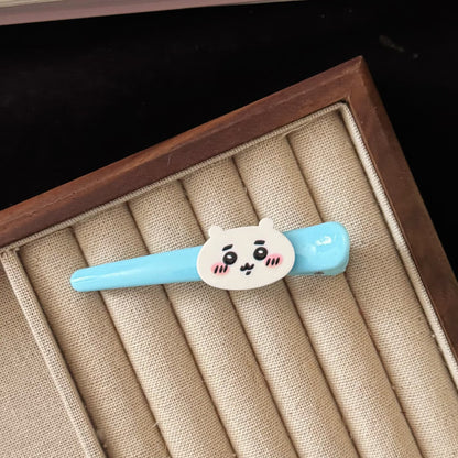 藍色壓克力卡通髮夾