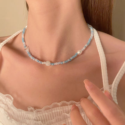 繽紛串珠蝴蝶簡約項鍊－細節特寫2｜https://igowo.tw/