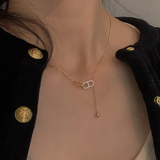 金色鋯石電鍍項鍊－商品主圖｜https://igowo.tw/