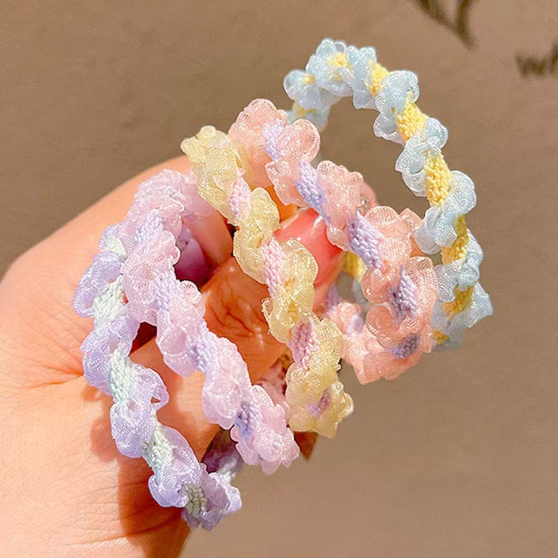 蕾絲大腸圈編織髮圈