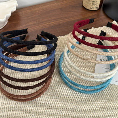 纏繞簡約髮箍－深藍色款細節｜https://igowo.tw/
