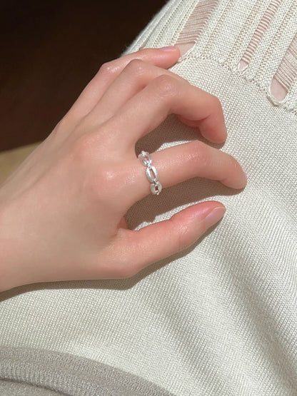 鋯石磨砂微鑲戒指