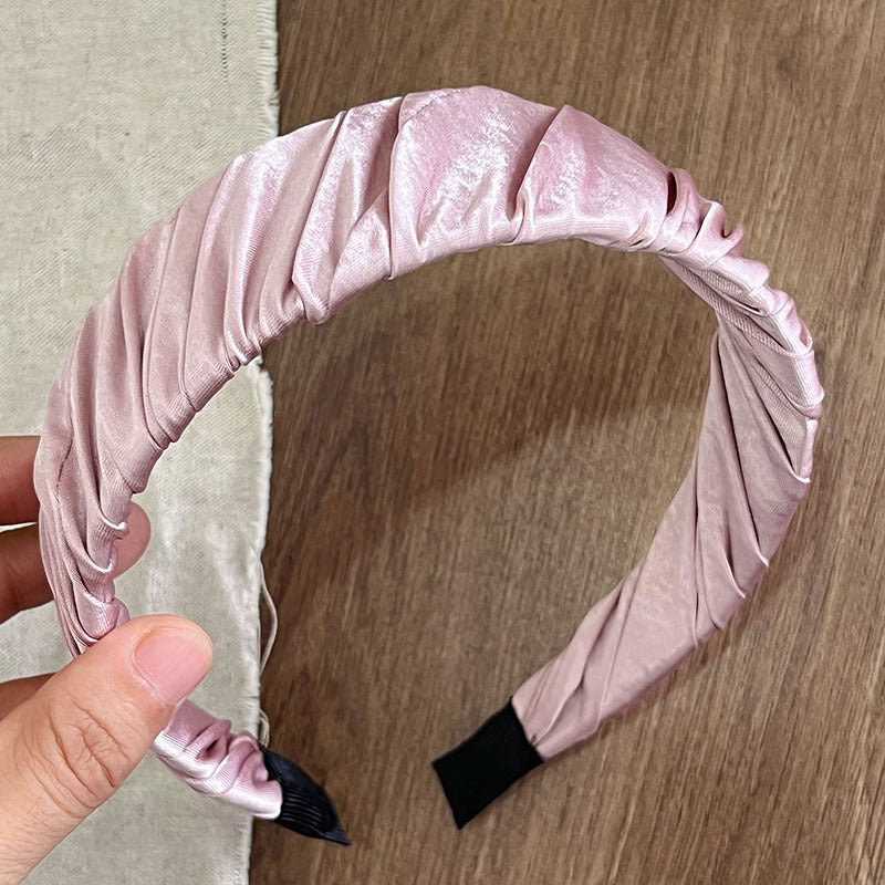 寬版簡約髮箍－淺藍款細節｜https://igowo.tw/