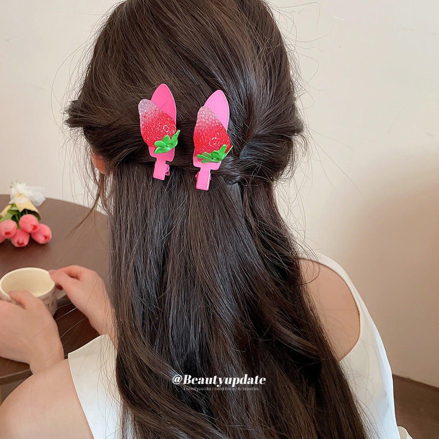 清涼夏日~水果時尚發夾清新甜美可愛百搭側邊夾設計感小眾發飾女