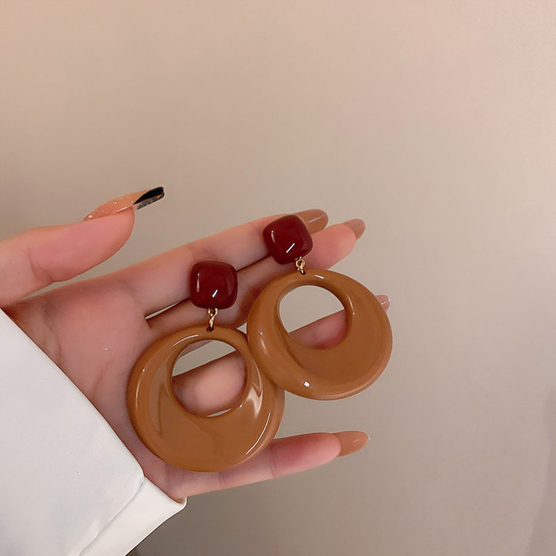 壓克力幾何復古耳環
