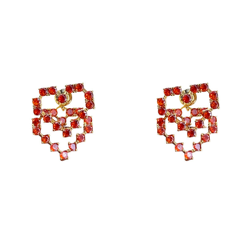 紅色簡約耳環－細節特寫98｜https://igowo.tw/