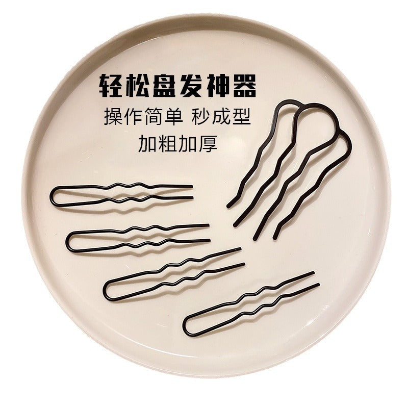 金屬簡約髮簪－銀色皮革款細節｜https://igowo.tw/