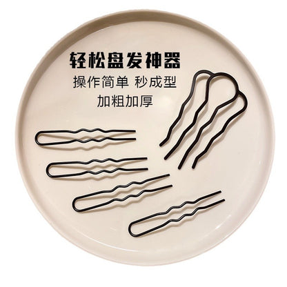 金屬簡約髮簪－銀色皮革款細節｜https://igowo.tw/