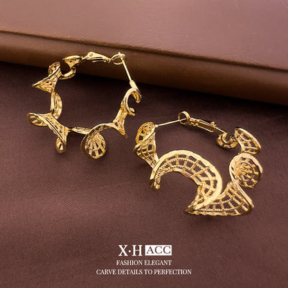 波浪不規則鏤空耳扣