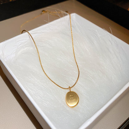 金色不鏽鋼字母項鍊