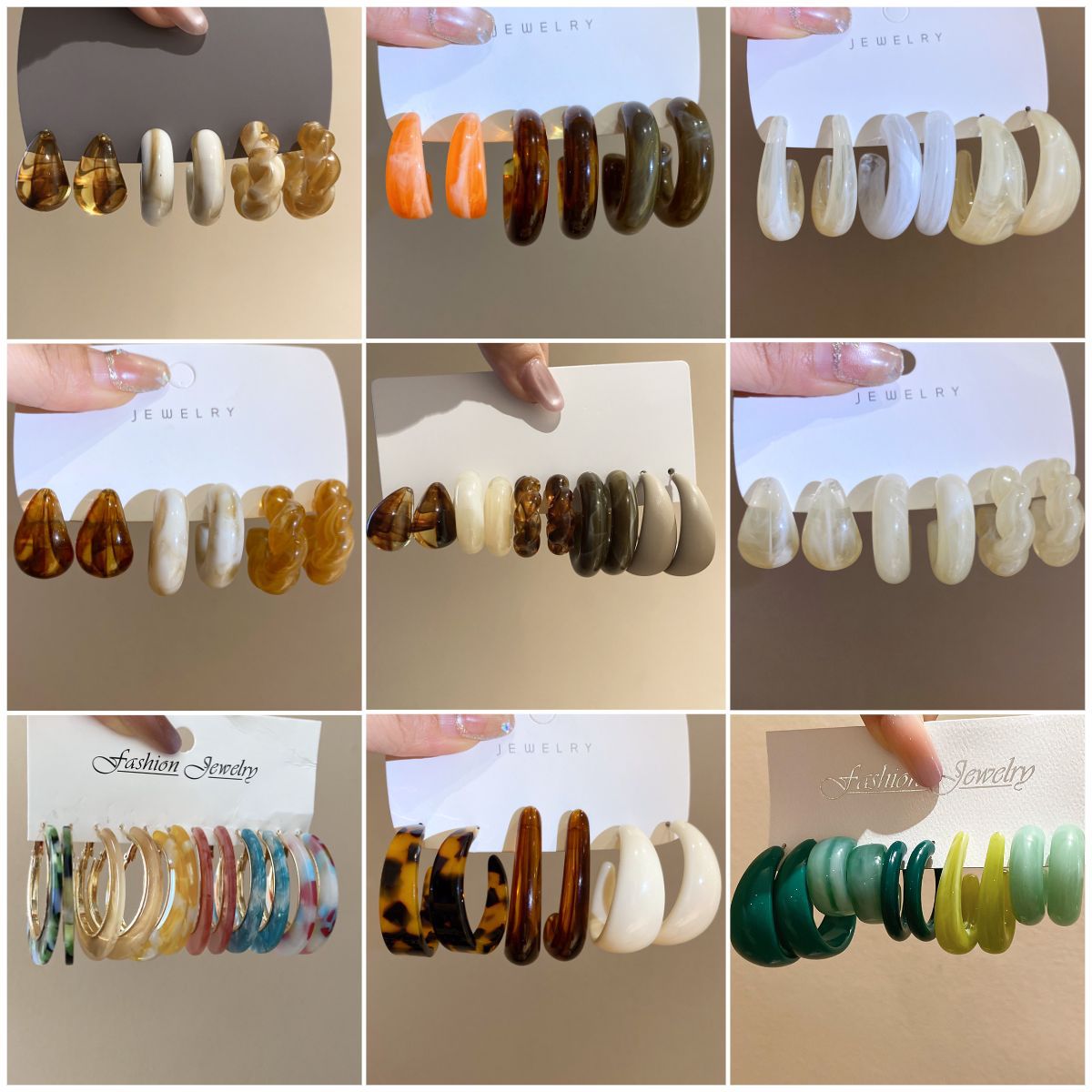 壓克力水滴誇張耳環－商品主圖｜https://igowo.tw/