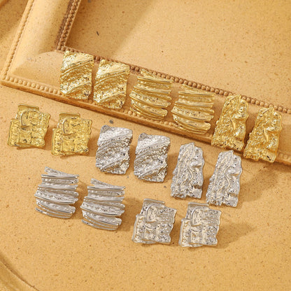 不鏽鋼不規則耳環－細節特寫1｜https://igowo.tw/