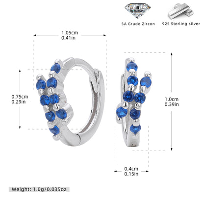 S925 歐美新款耳環INS極簡幾何鑲鋯耳飾輕奢小眾百搭飾品