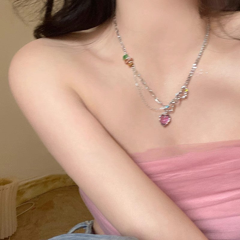 彩色串珠碎銀項鍊－細節特寫30｜https://igowo.tw/