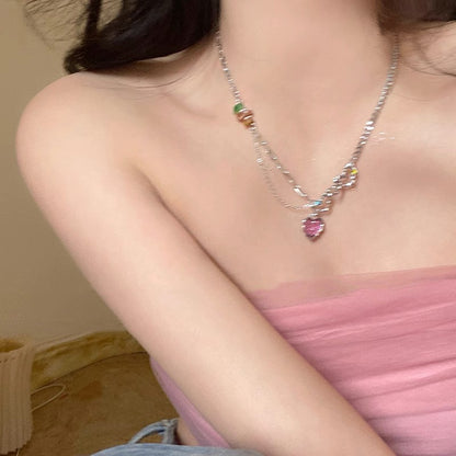 彩色串珠碎銀項鍊－細節特寫30｜https://igowo.tw/