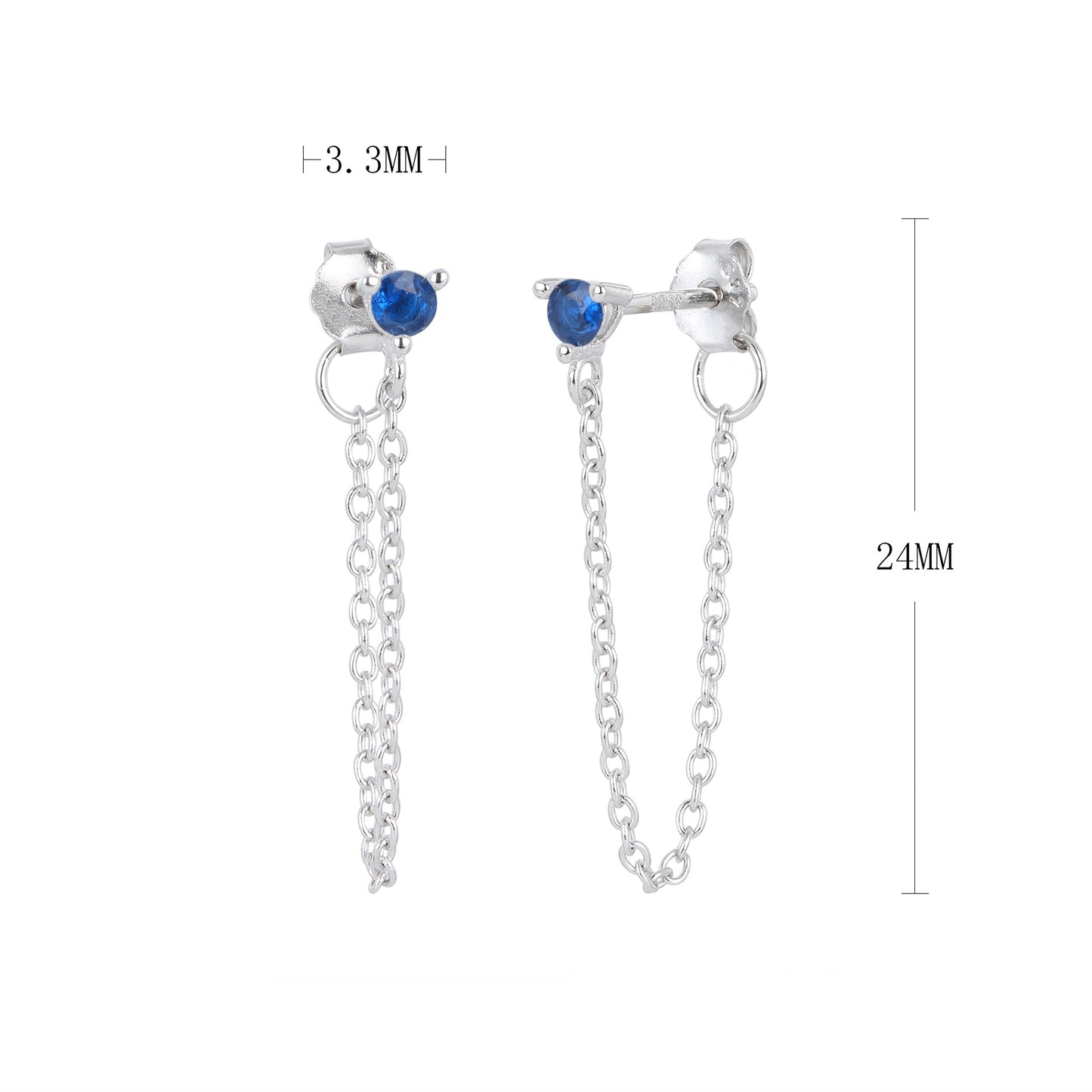 S925 外貿時尚精致簡約耳釘鑲鋯石耳線款潮流網紅風耳飾品