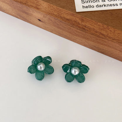珍珠花朵髮夾兩件組