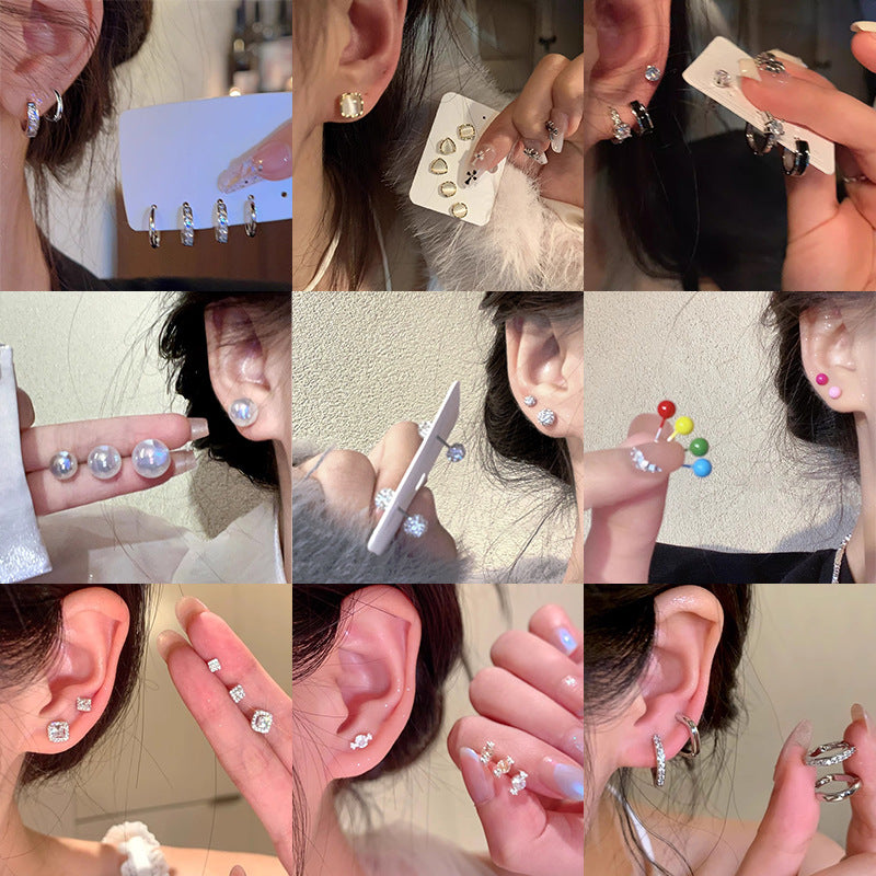 小巧簡約耳釘套組－商品主圖｜https://igowo.tw/