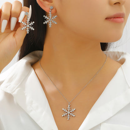 鋯石雪花項鍊耳環組－細節特寫7｜https://igowo.tw/