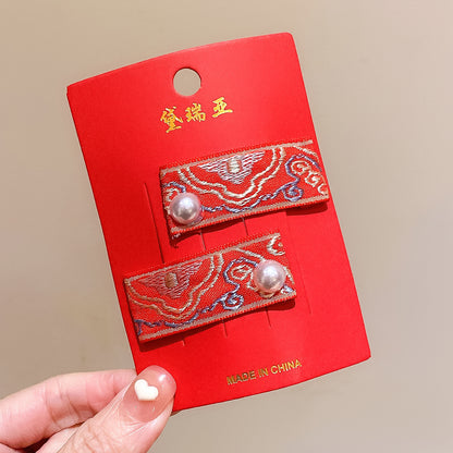 絨面蝴蝶結復古髮夾－細節特寫80｜https://igowo.tw/