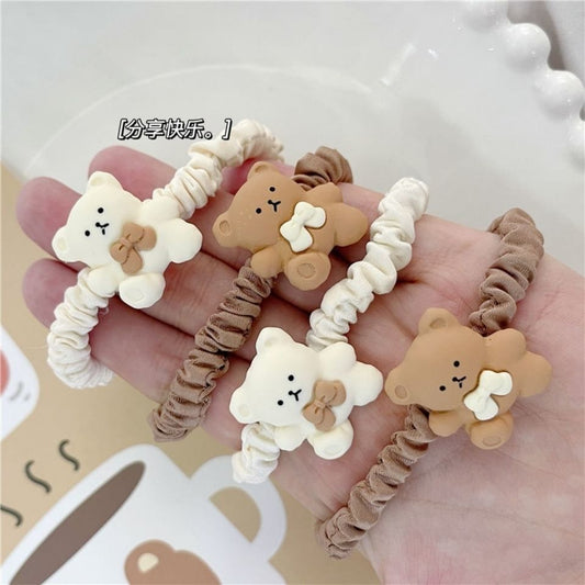 棕色領結小熊髮圈－商品主圖｜https://igowo.tw/