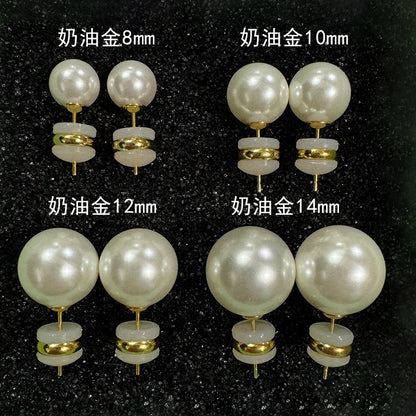 S925珍珠耳釘－粉光銀14mm款細節｜https://igowo.tw/