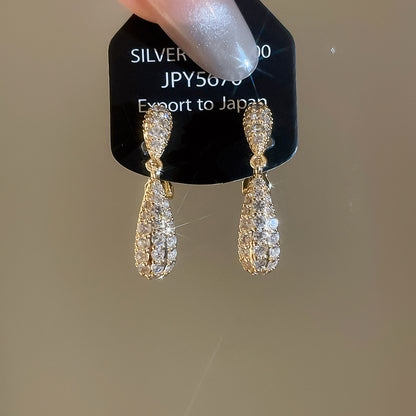 耳夾~18k真金電鍍鋯石幾何珍珠耳夾復古氣質耳環輕奢高級感耳飾女