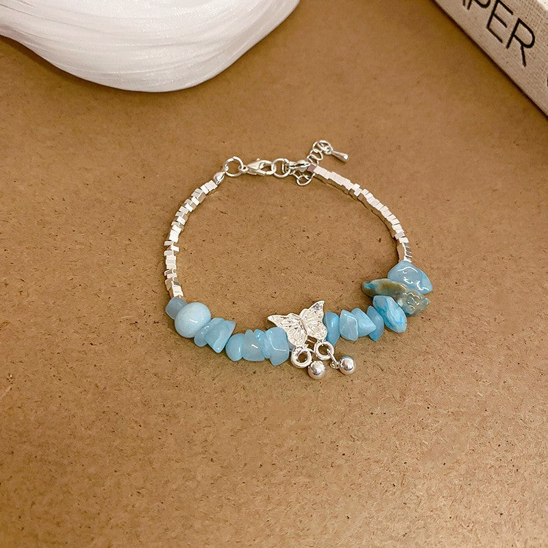 法式輕奢鋯石珍珠碎銀手鏈小眾簡約百搭手環手串夏季女高級感手飾