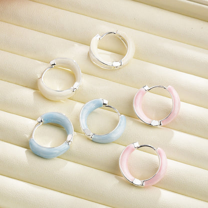 彩色琺瑯簡約耳扣－商品主圖｜https://igowo.tw/