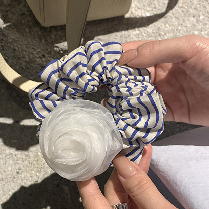 網紗花朵髮圈－商品主圖｜https://igowo.tw/