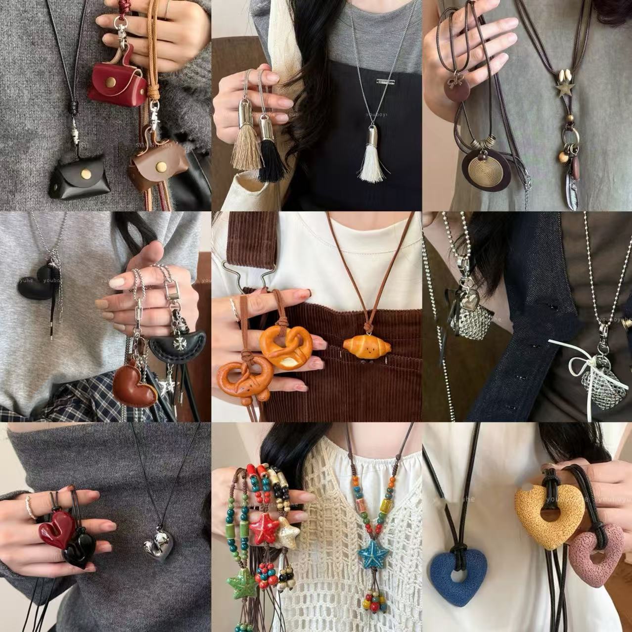 皮革笑臉墜飾項鍊－商品主圖｜https://igowo.tw/