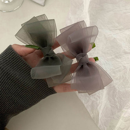 網紗蝴蝶結髮夾－商品主圖｜https://igowo.tw/