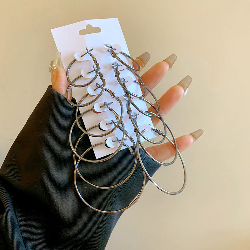 金色鋯石圓形電鍍耳釘