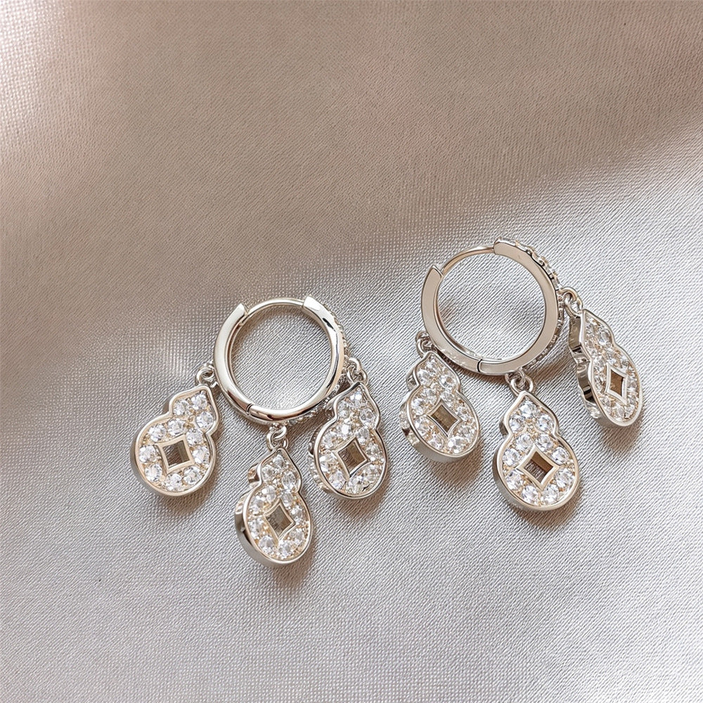 葫蘆流蘇鏤空耳環