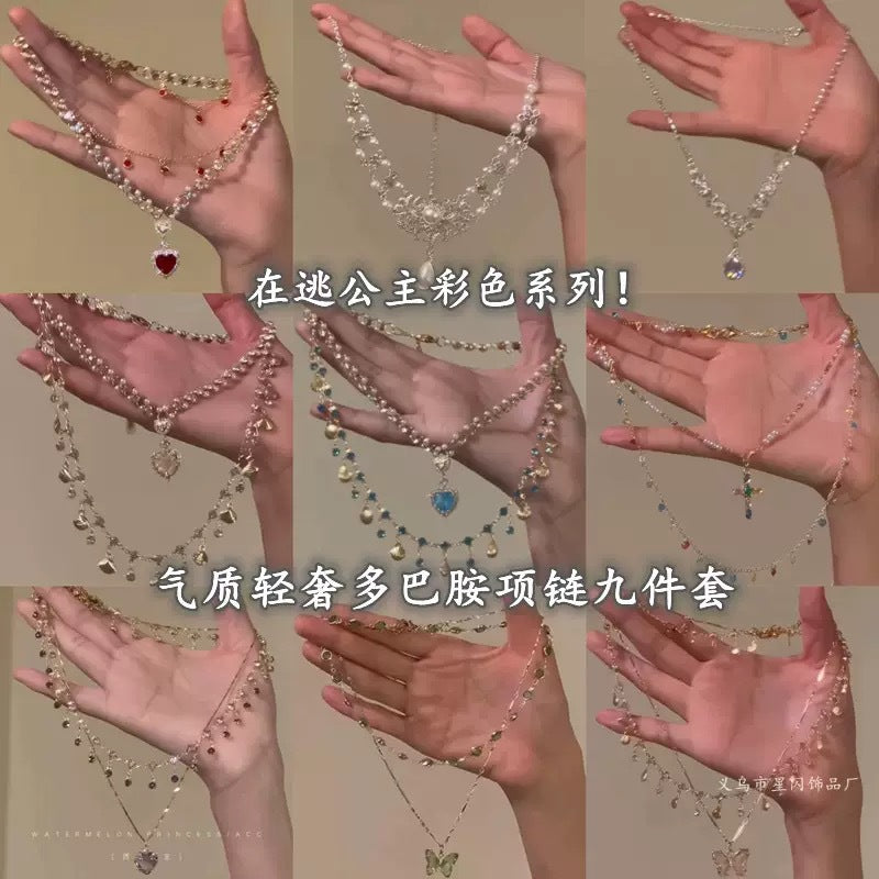 珍珠琺瑯愛心磁吸項鍊－商品主圖｜https://igowo.tw/